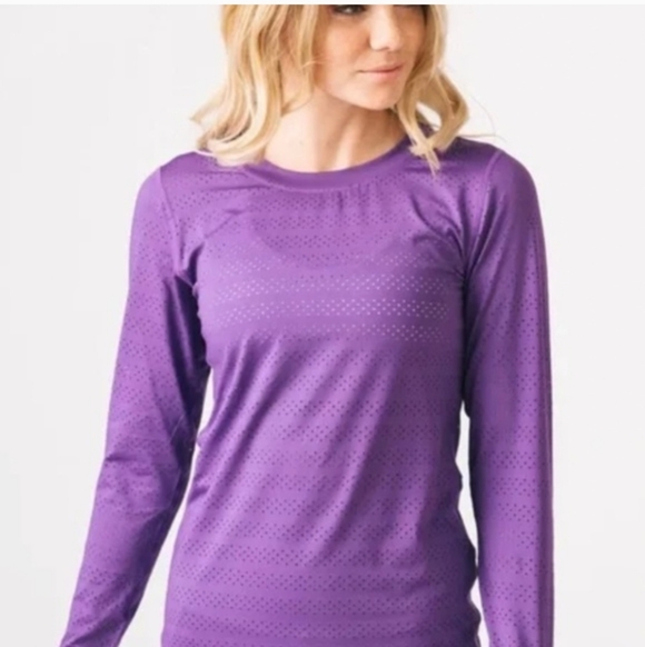 Zyia Active Tops - Zyia Active Purple Chill Long Sleeve XL